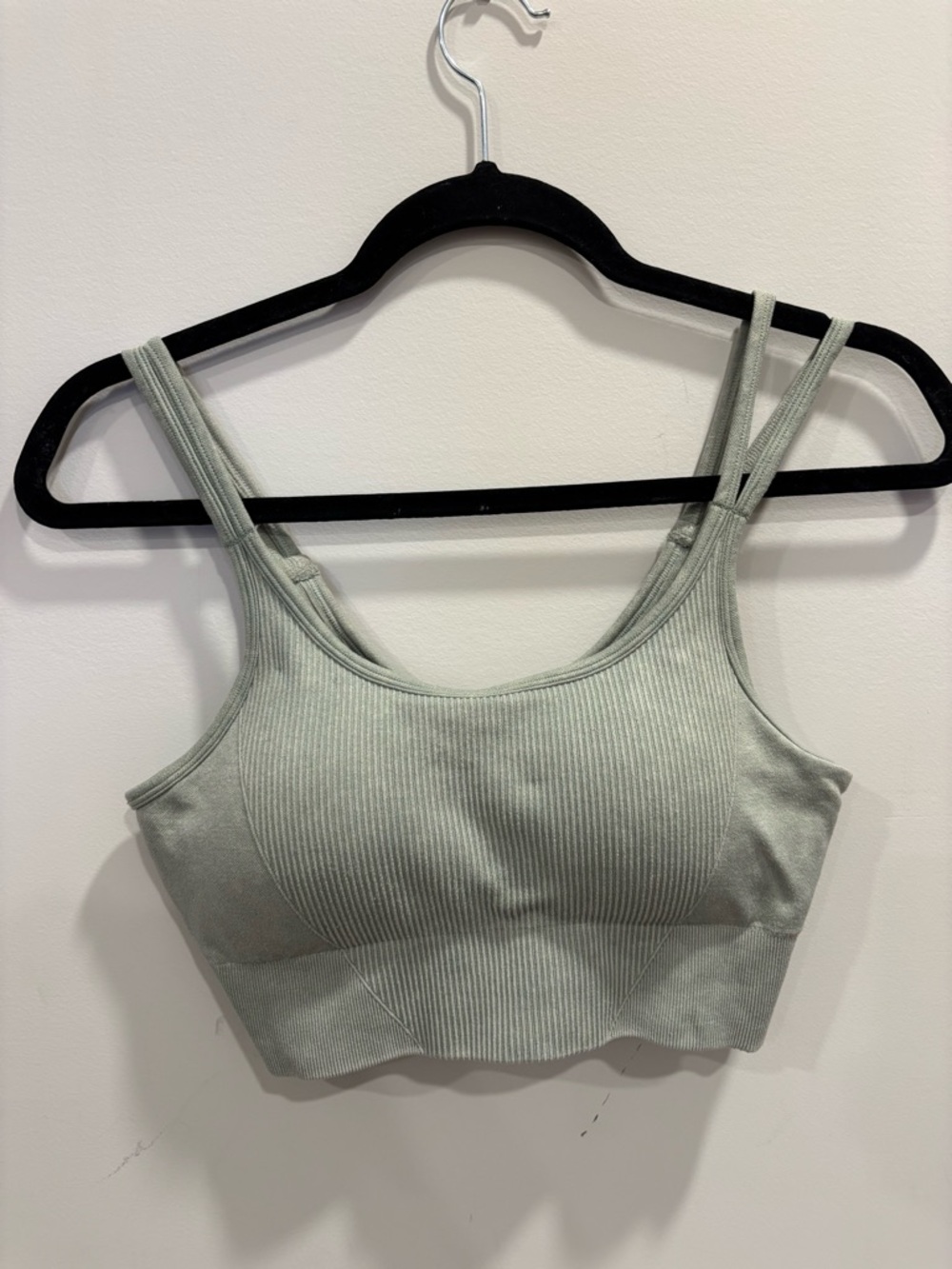Yogalicious Seamless Ribbed Light Olive Green Bralette Light Compression
